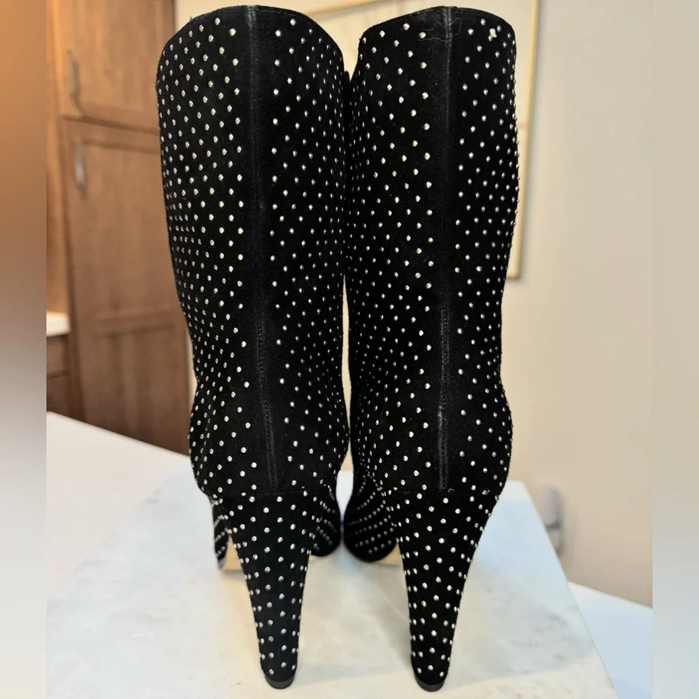Jimmy Choo All Studded Tari Mid Heeled Boots - Picture 2 of 6